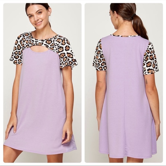 Beautiful lavender and leopard print dress ❤️ - Picture 5 of 7